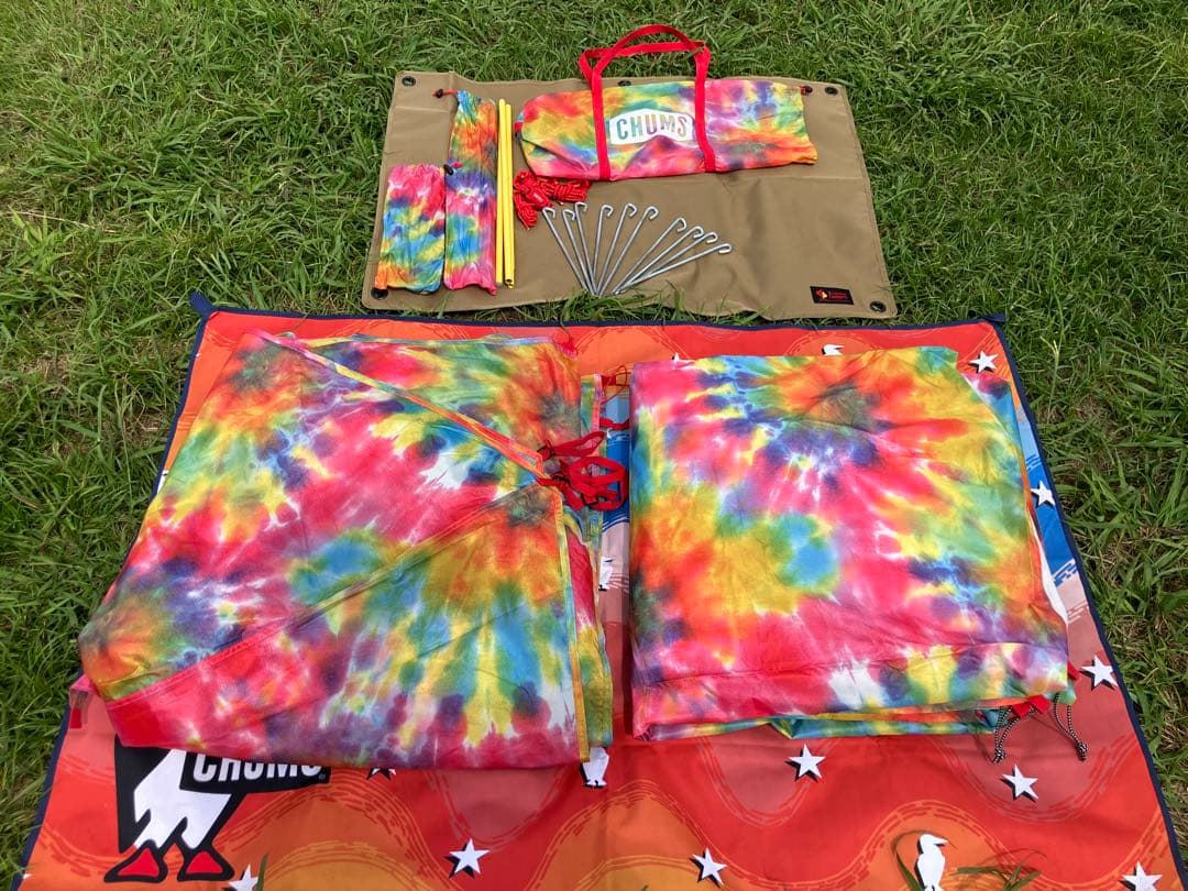 【1回使用のみの超美品】CHUMS タイダイ柄ワンポールテント