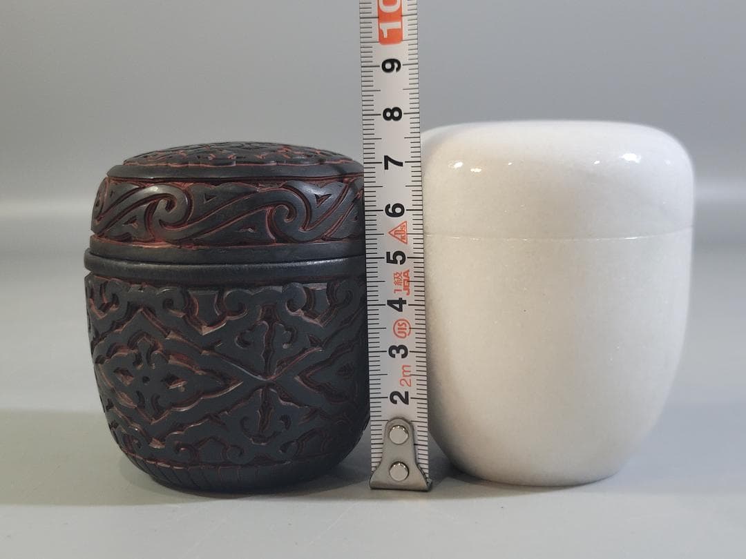 中国 堆朱堆黒 蓋物 9件 まとめて DT743