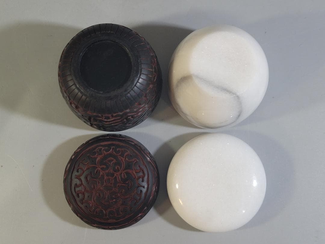 中国 堆朱堆黒 蓋物 9件 まとめて DT743