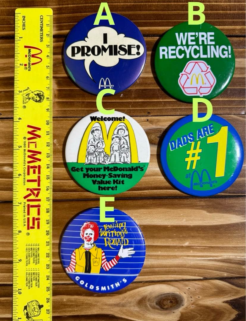 マクドナルド ヴィンテージ 缶バッジ 激レア 3 アメリカ