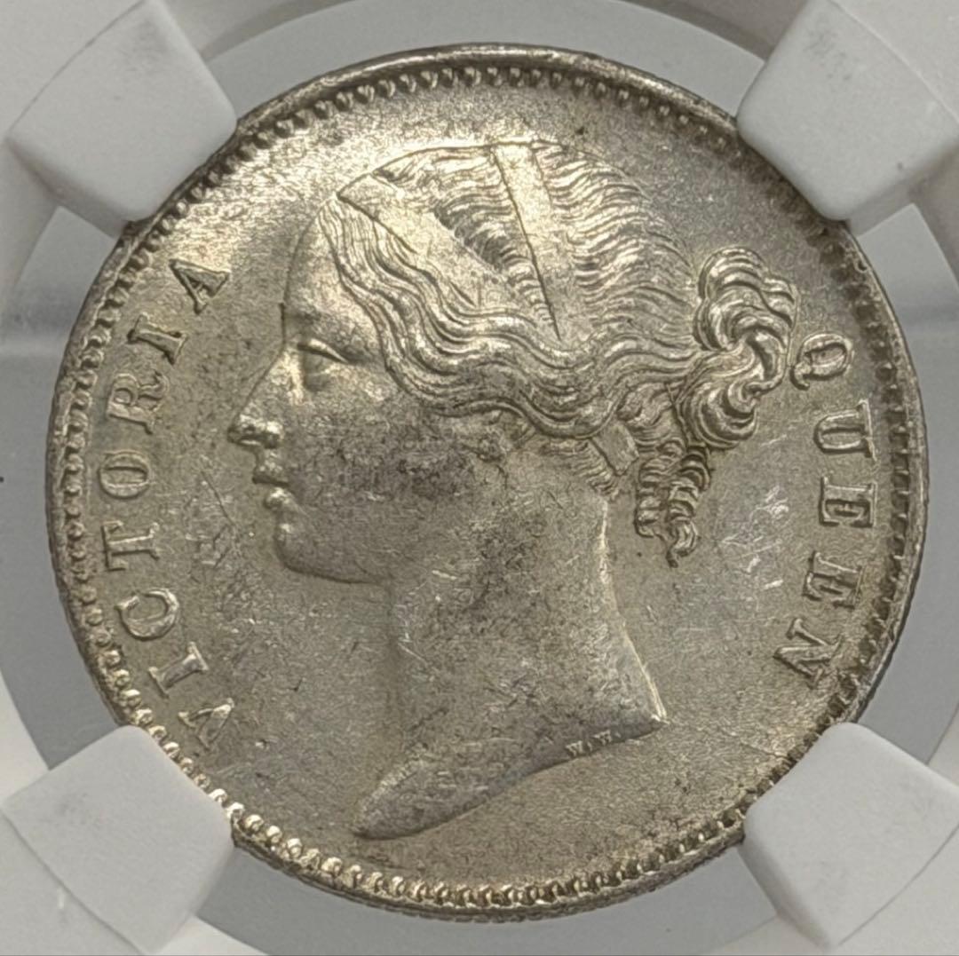 1840年英領インド ヴィクトリア 1ルピー銀貨 NGC認証