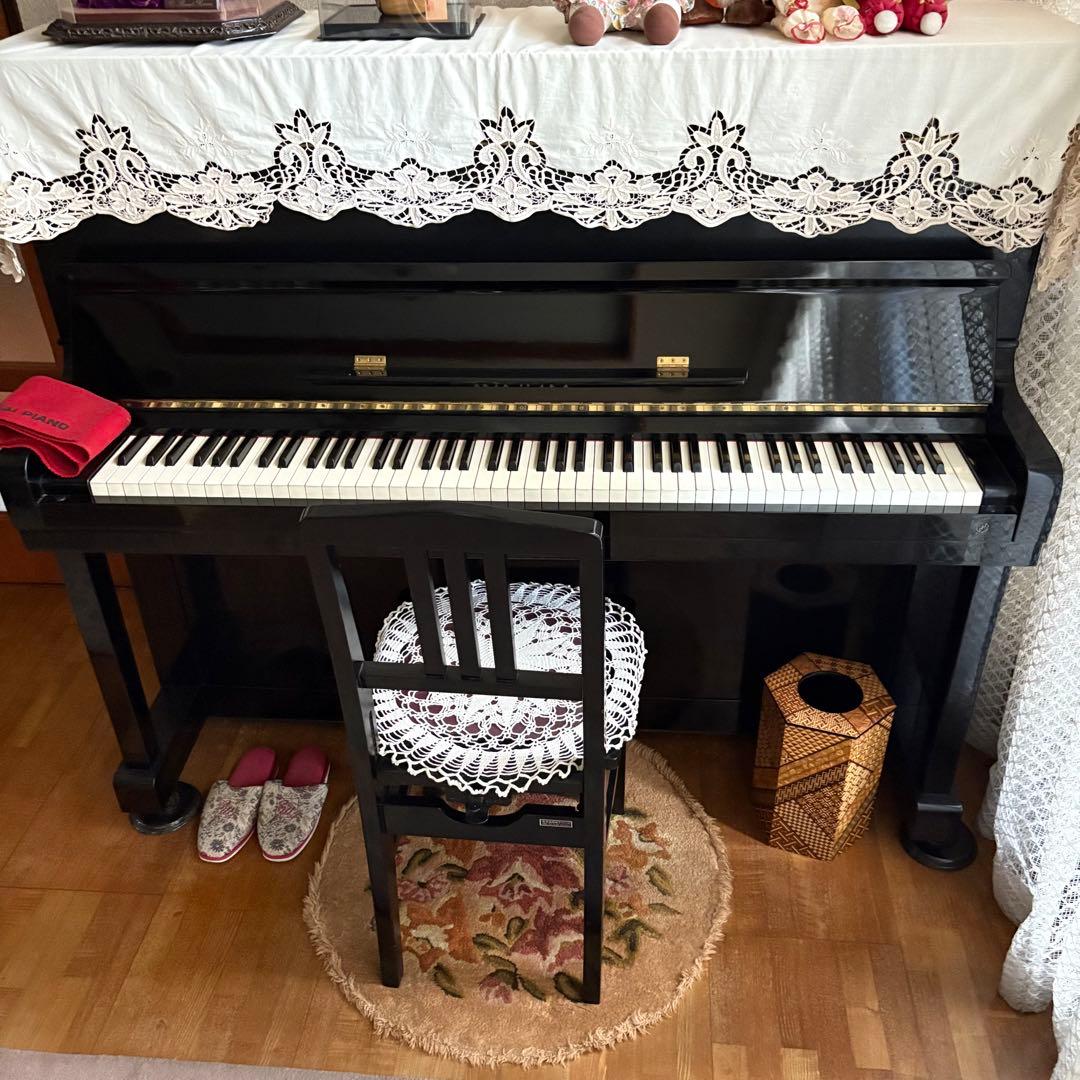 KAWAI カワイ アップライトピアノ KU-1 カバー＆椅子付　高さ調整可能