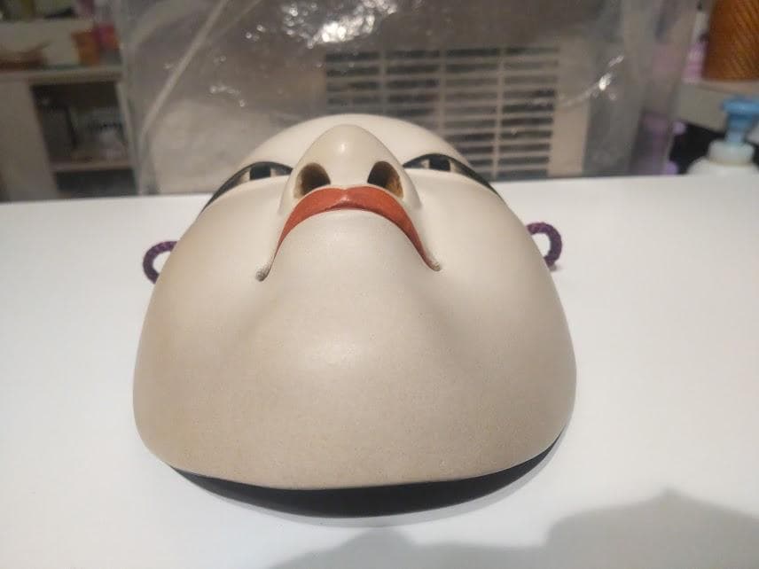 ★伝統 文化 日本 能面界 共箱 座布団 女面 小面 長沢宗春 直筆サイン入り