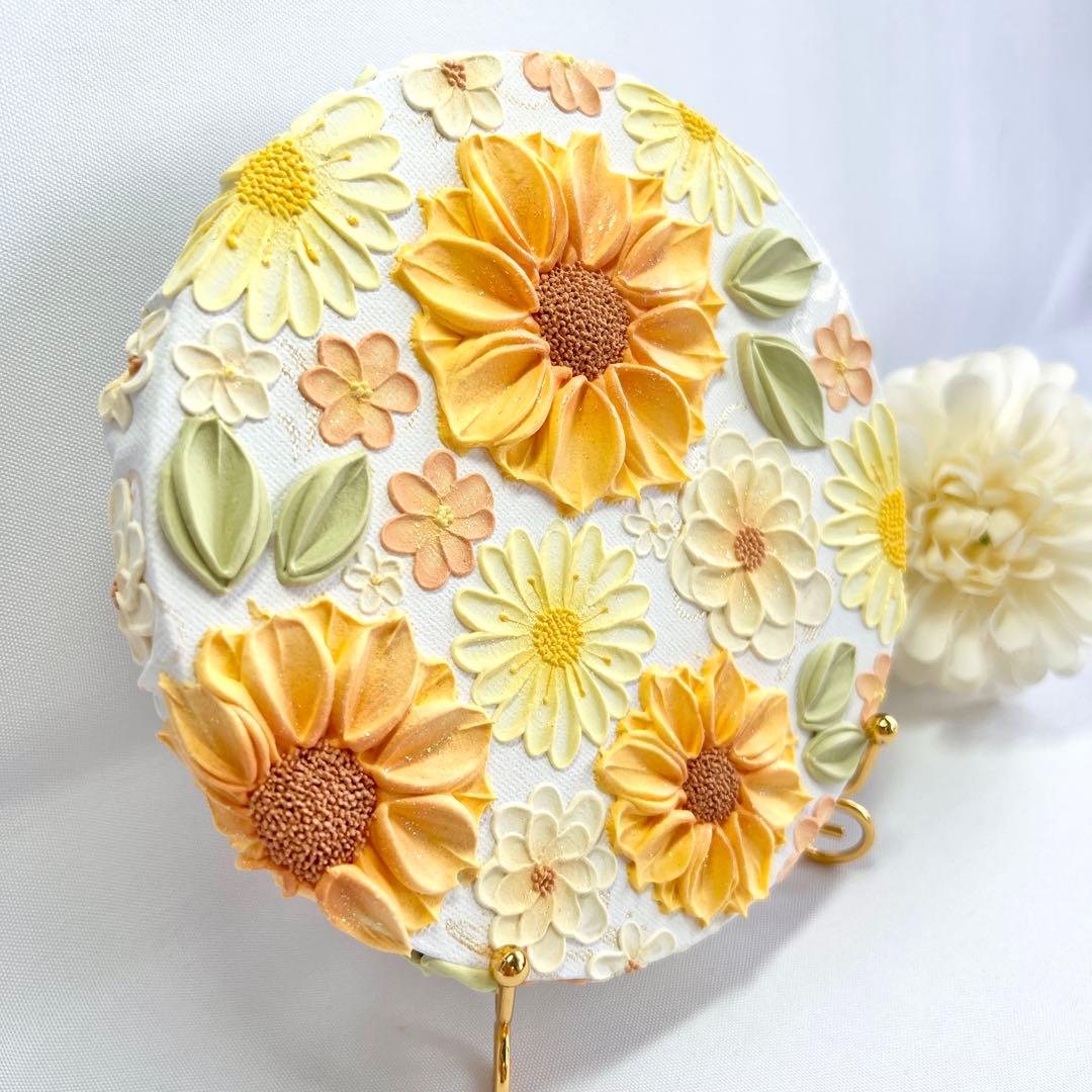 テクスチャーアート　絵画　インテリアアート　花　立体　絵　北欧インテリア　花の絵