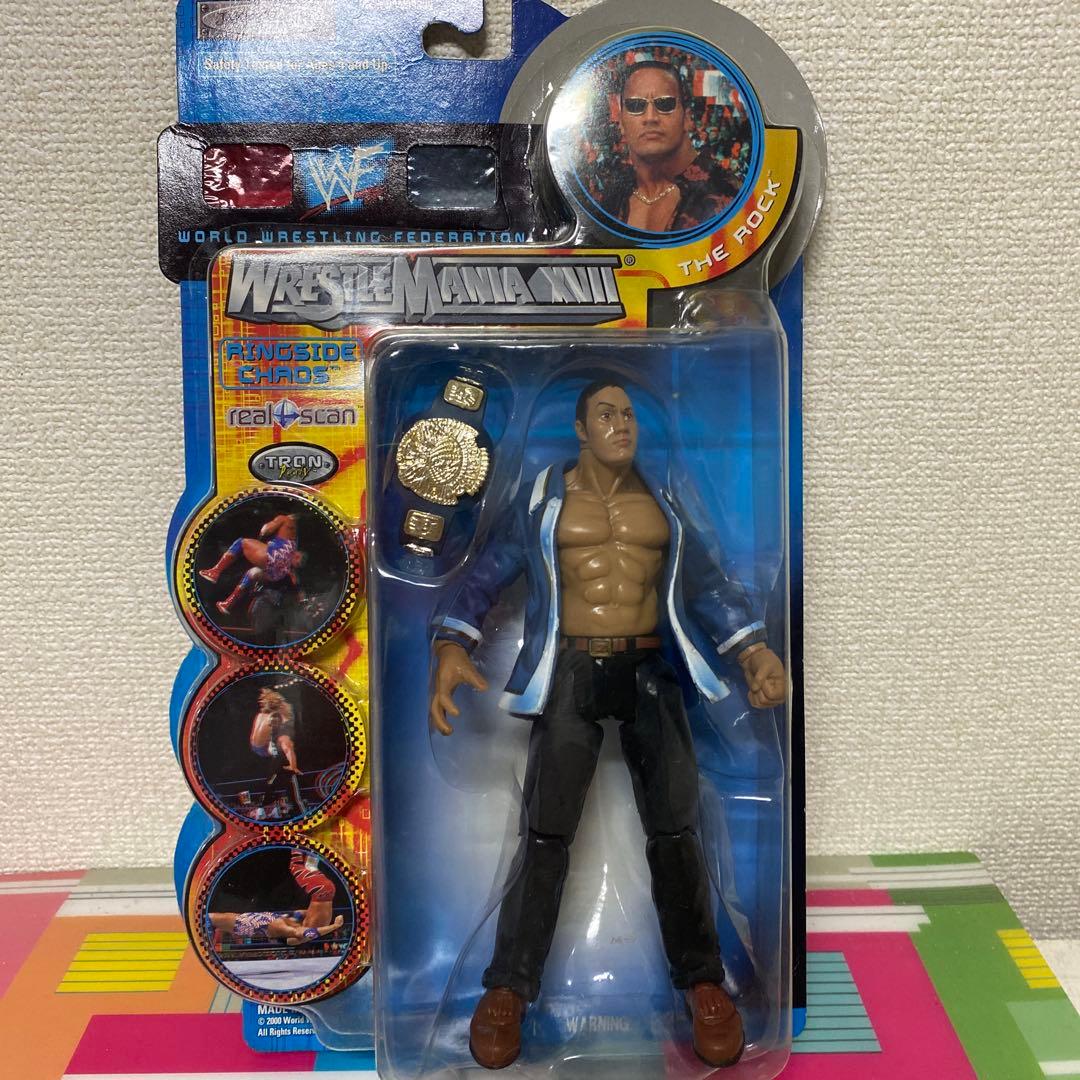 WWF ザ・ロック フィギュア 約15cm チャンピオンベルト付き