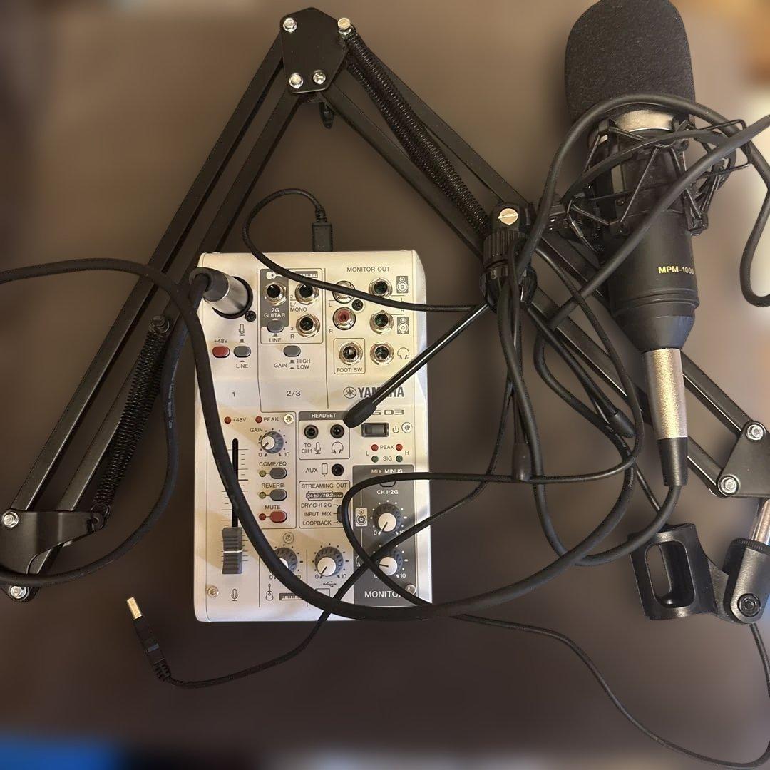 YAMAHA AG03 MK2 アームスタンド コンデンサーマイク ミキサー