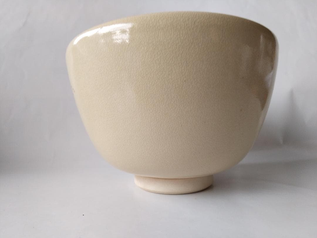 京焼 通次阿山 作 抹茶碗 『 仁清写 五条大橋 』共箱 茶碗 茶道具 美品