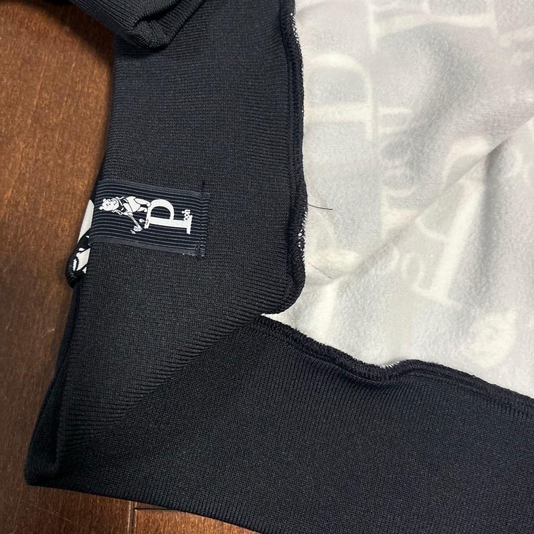 パーリーゲイツPGプーさんロゴプリント裏起毛パーカーブラックサイズ1