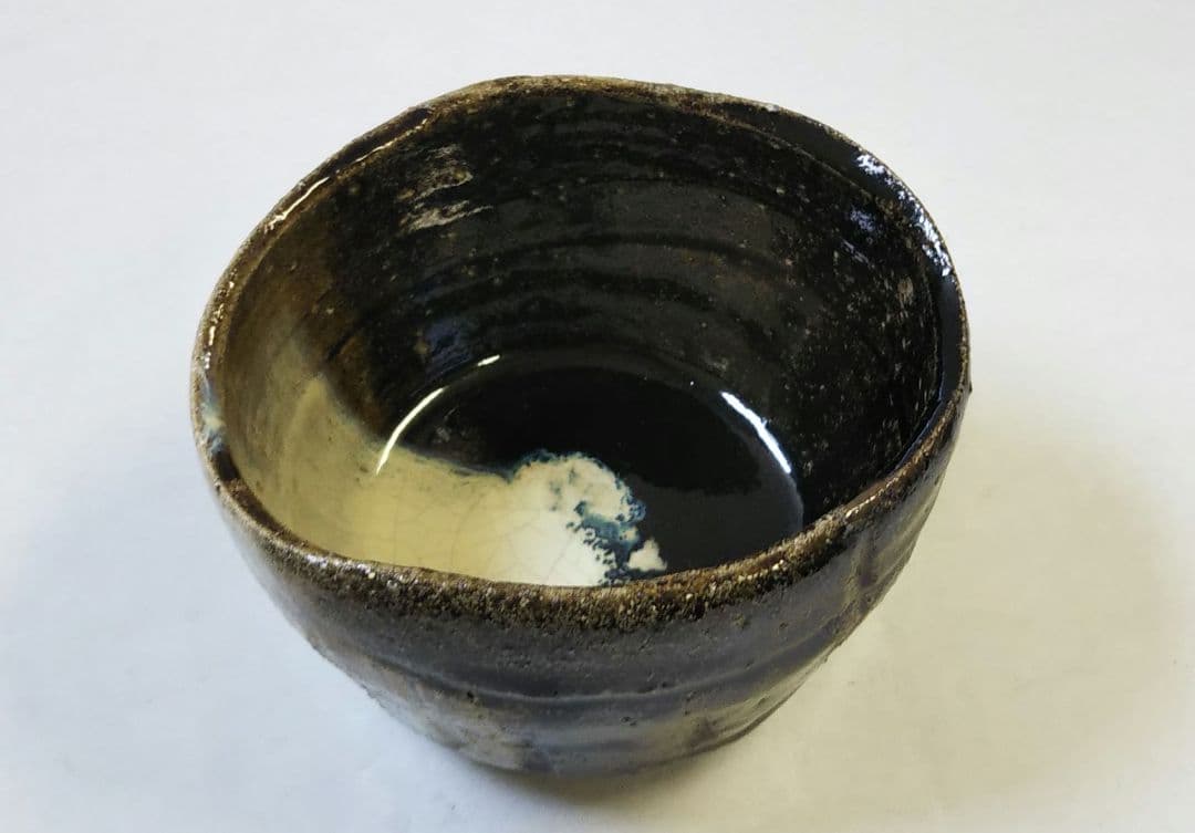 茶道具 茶碗 唐津焼 朝鮮唐津 沓茶碗 徳澤守俊 共箱