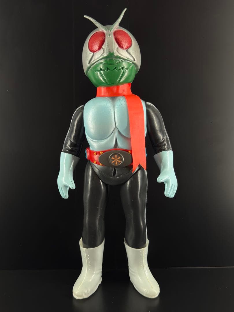 仮面ライダー 旧バンダイ 2本線 ブリキベルト ソフビ 面取れ