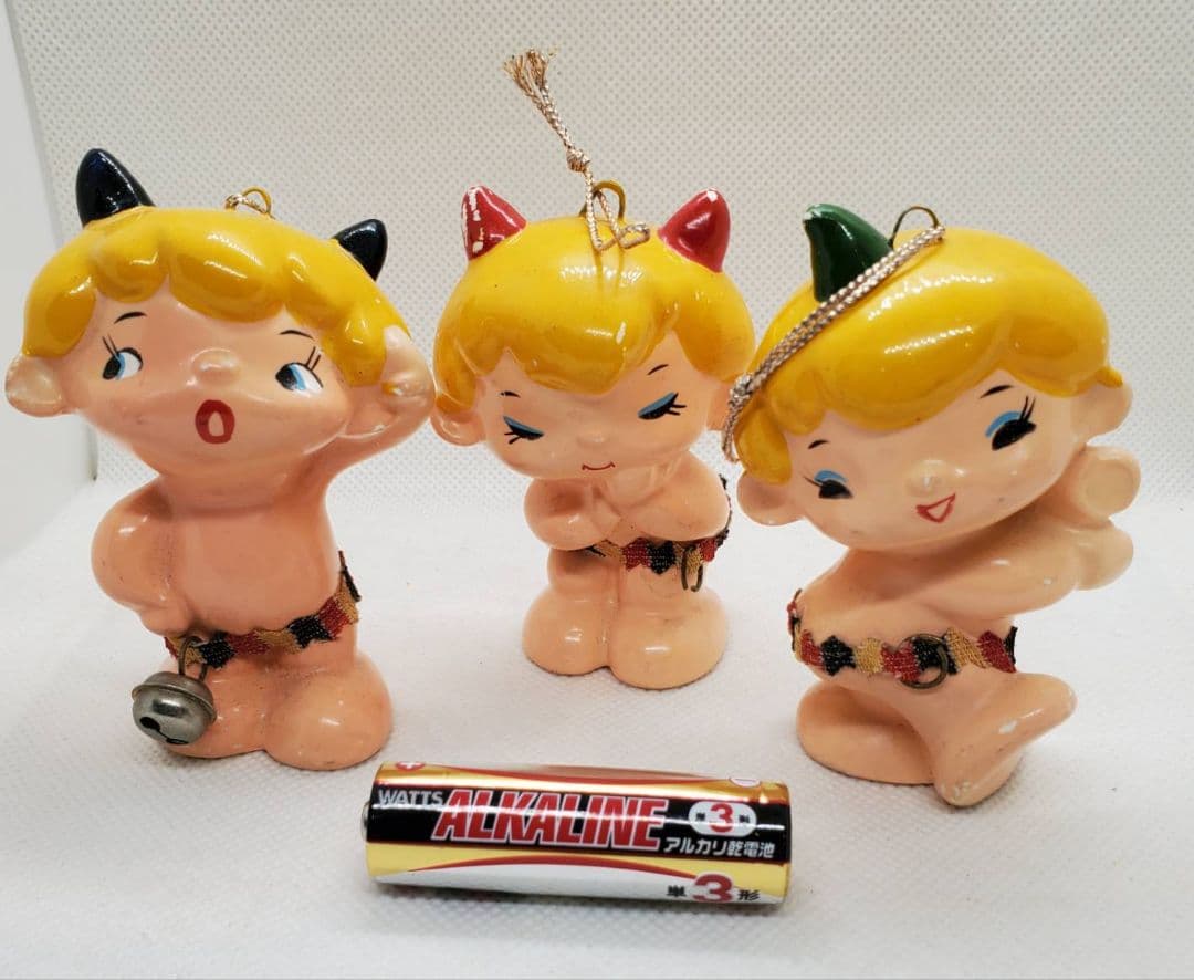 陶器製　鬼の子　かみなり様　レトロ　雑貨　オーナメント