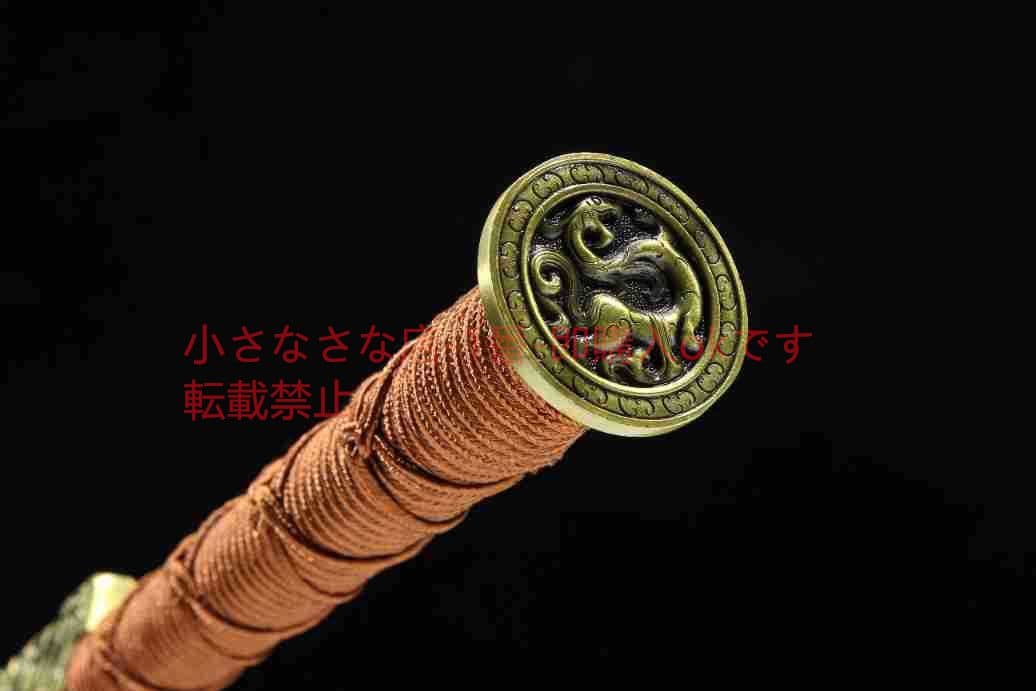 双竜漢剣模様鋼爛花金 古兵器 武具 刀装具 日本刀 模造刀 居合刀