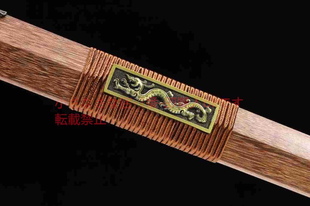 双竜漢剣模様鋼爛花金 古兵器 武具 刀装具 日本刀 模造刀 居合刀