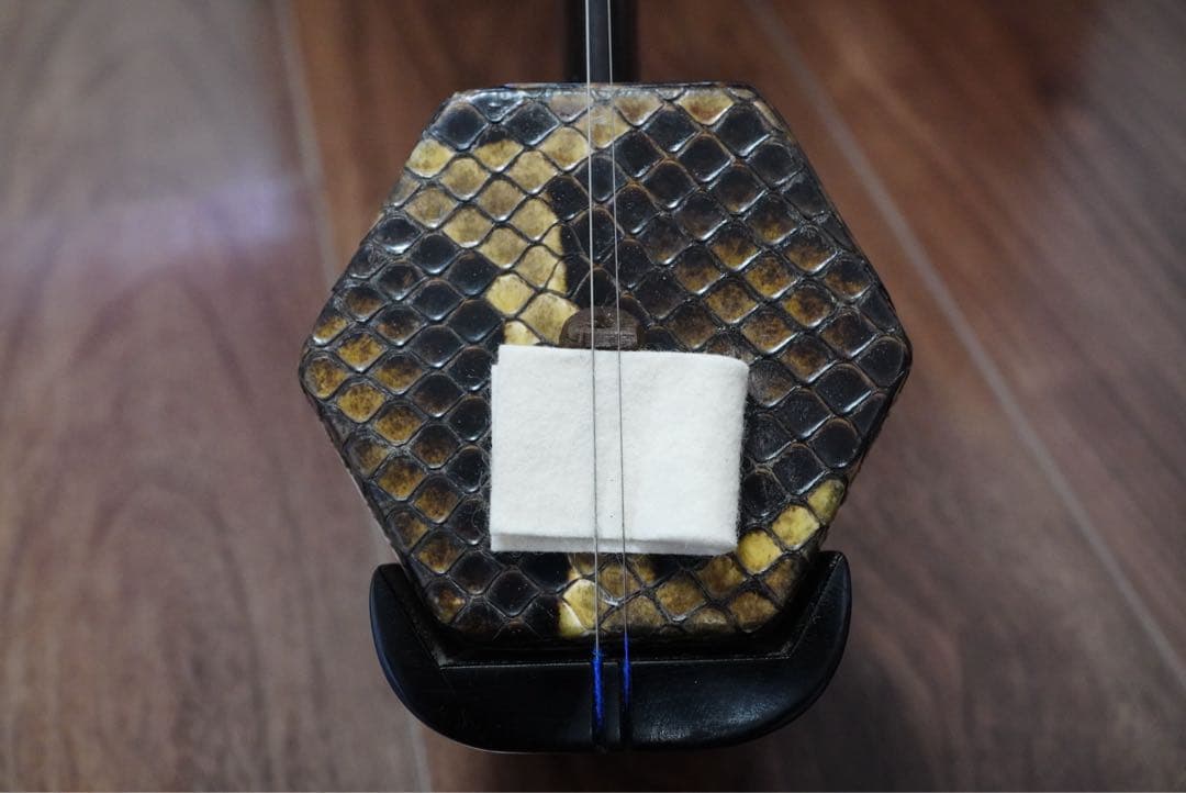 黒檀製 二胡　古月琴坊ER-800 ケース付き　蛇皮