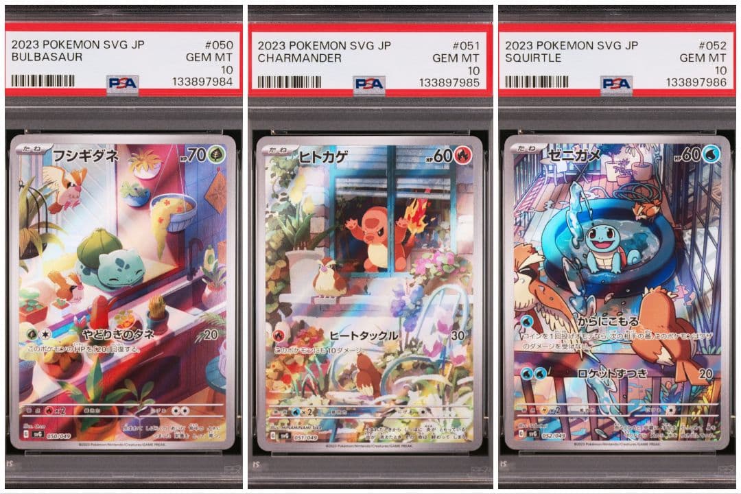 psa10連番　御三家　フシギダネ　ヒトカゲ　ゼニガメ　AR