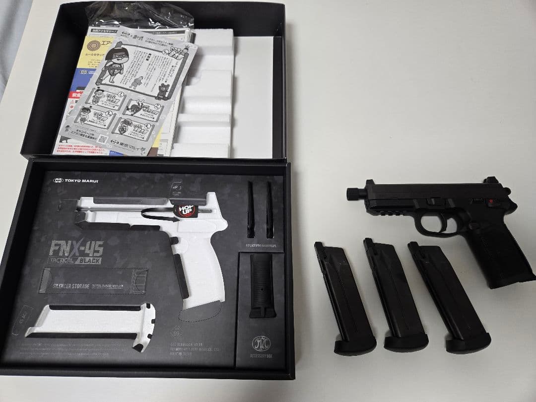 東京マルイ FNX-45 ガスガン ブラック　スペアマガジン3本つき