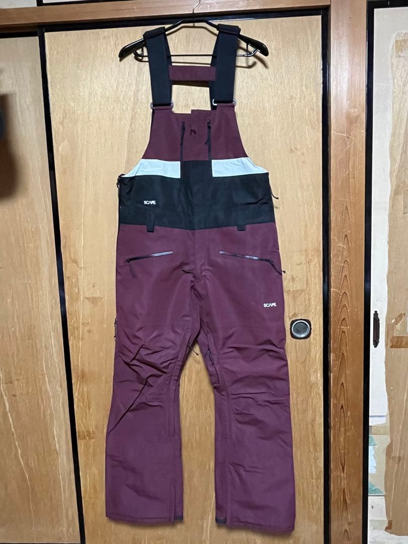 SCAPEスノーボード ビブパンツ　バーガンデイ