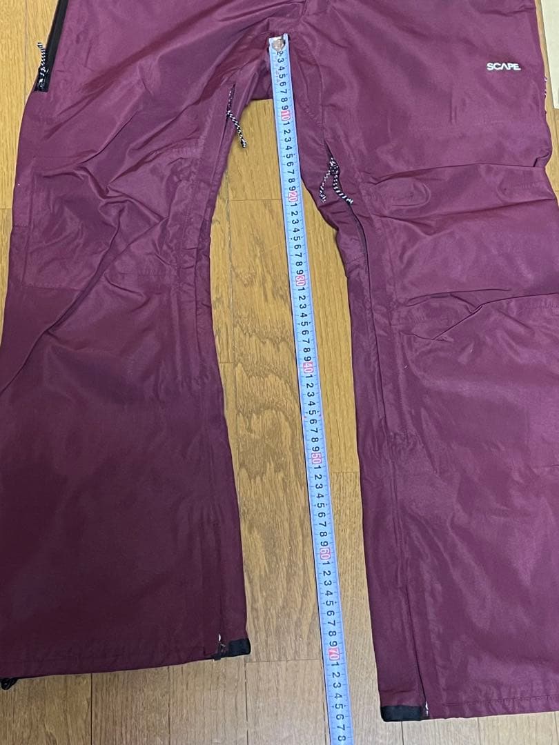 SCAPEスノーボード ビブパンツ　バーガンデイ