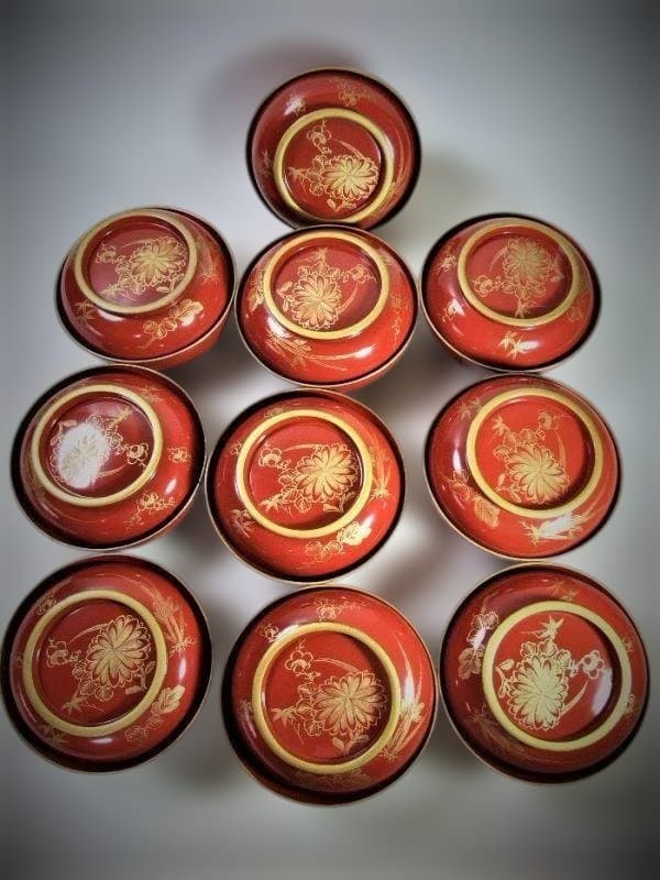 金蒔絵 吸い物椀 大正四年 京漆器 十客