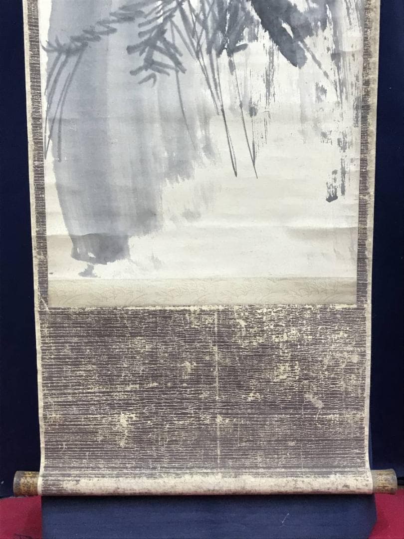 真作/富田渓仙/社殿鶏之図/花鳥図/掛軸/名家伝来/AE-156