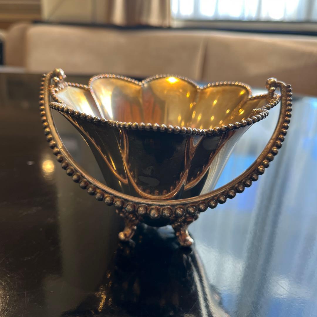 アンティーク　銀製　花びら型ボウル