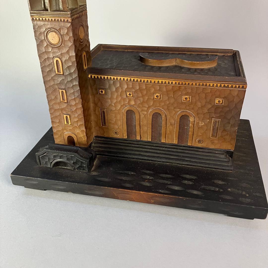 早稲田大学卒業記念 大隈講堂 木彫 アクセサリーボックス オルゴール