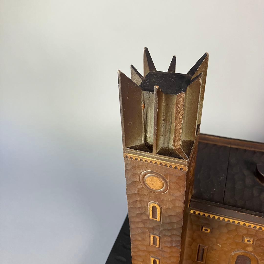 早稲田大学卒業記念 大隈講堂 木彫 アクセサリーボックス オルゴール