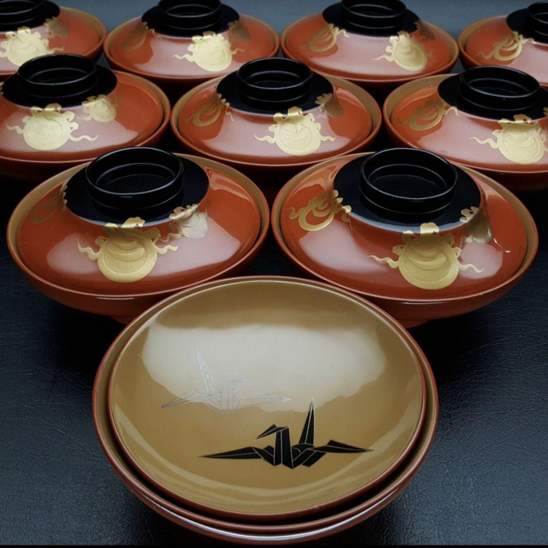 漆器輪島塗　菓子器セット 10個 木箱付き