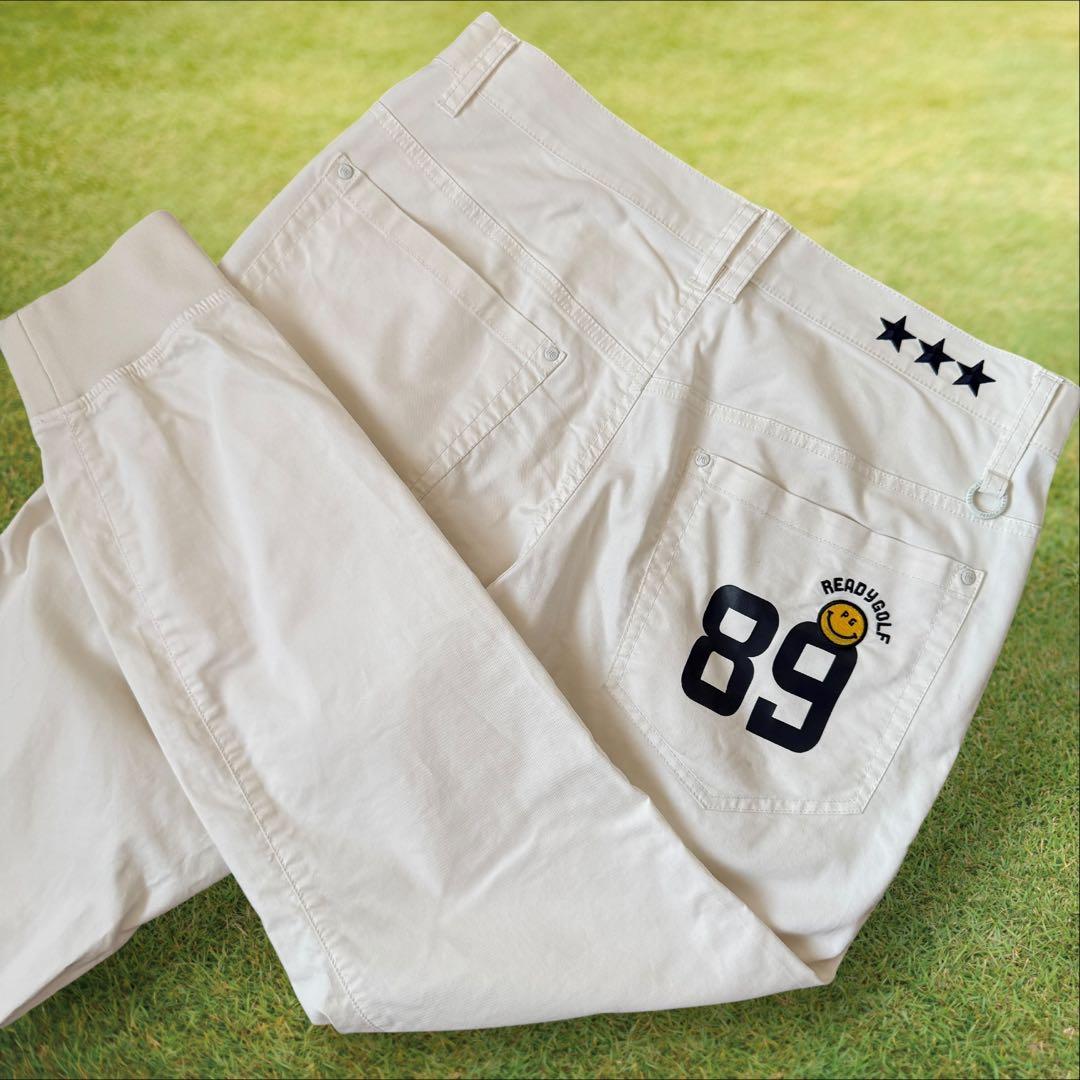 パーリーゲイツ　ジョガーパンツ　白　M〜L相当　コットン素材　ストレッチ　4