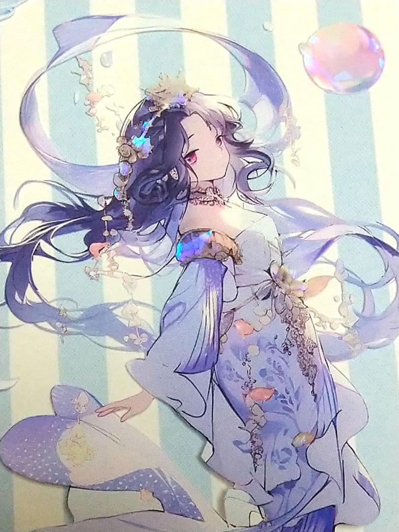 廃盤品✩J1052＃海囚(贝壳光)汐雾切り売り海外人物マステ女の子人魚AIマステ