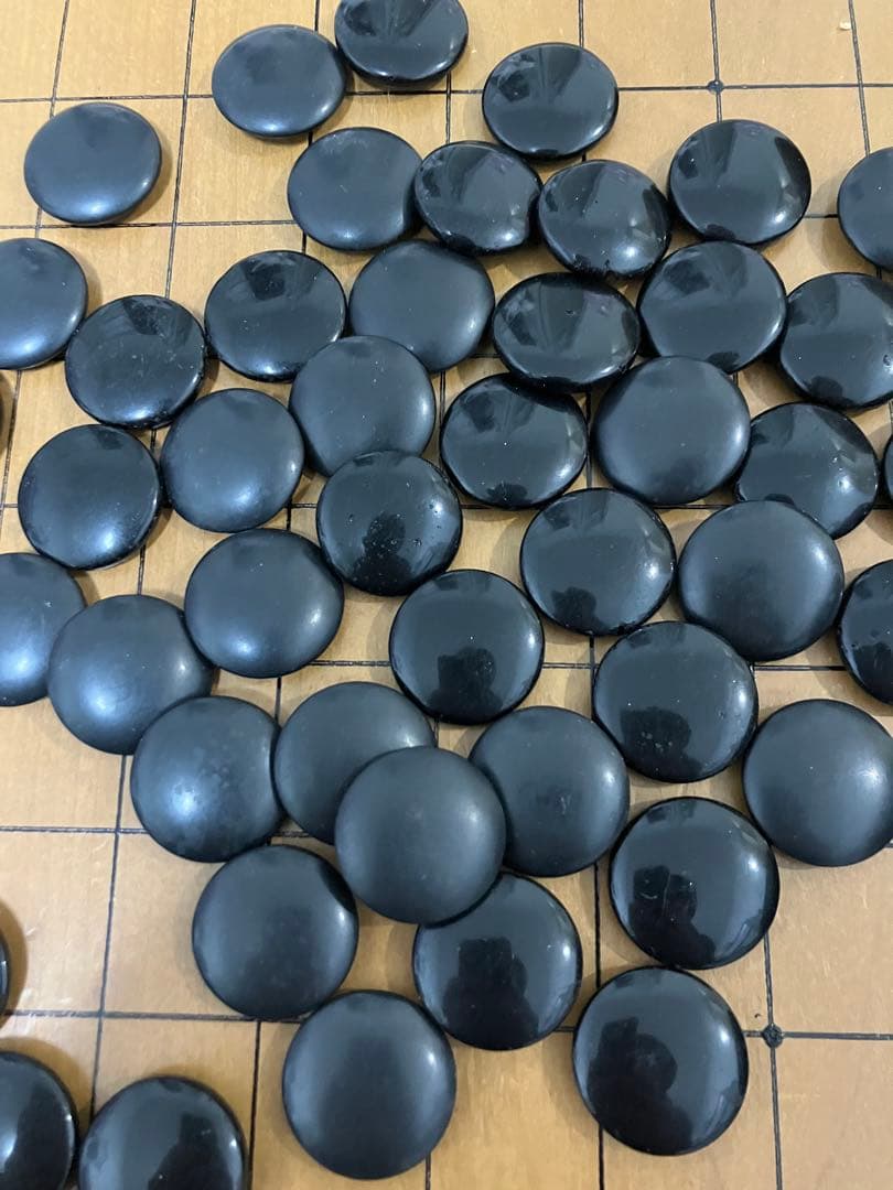 木製囲碁盤＋観音扉付き収納台　白黒碁石・木製碁笥付き　実用向け