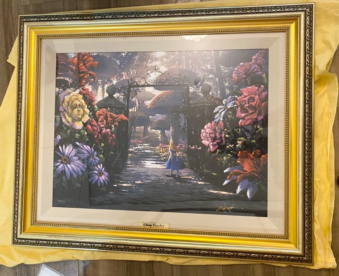 アリス　ディズニー　絵画　ロデル　ゴンザレス　アリスの不思議な庭　保証書