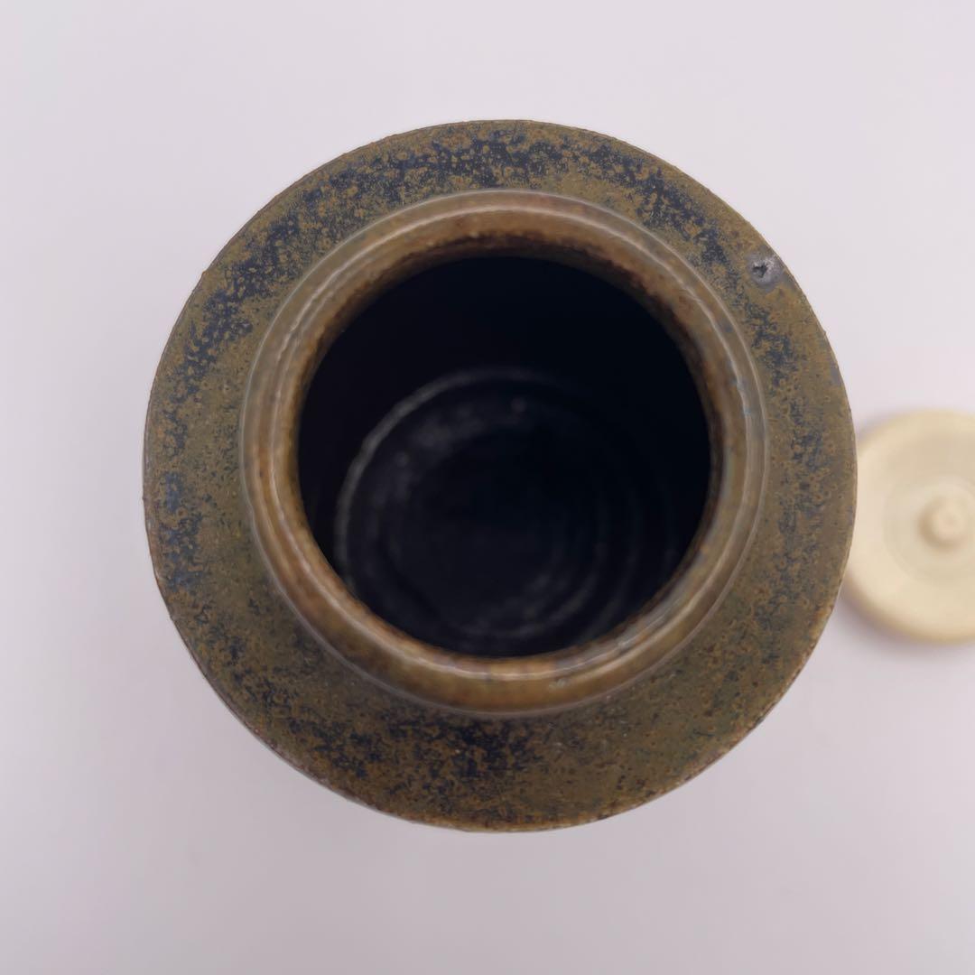 【茶道具】森本陶谷　棗　丹波茶入 丹波焼　肩衝茶入 共箱 獅噛文長斑錦②-茶12