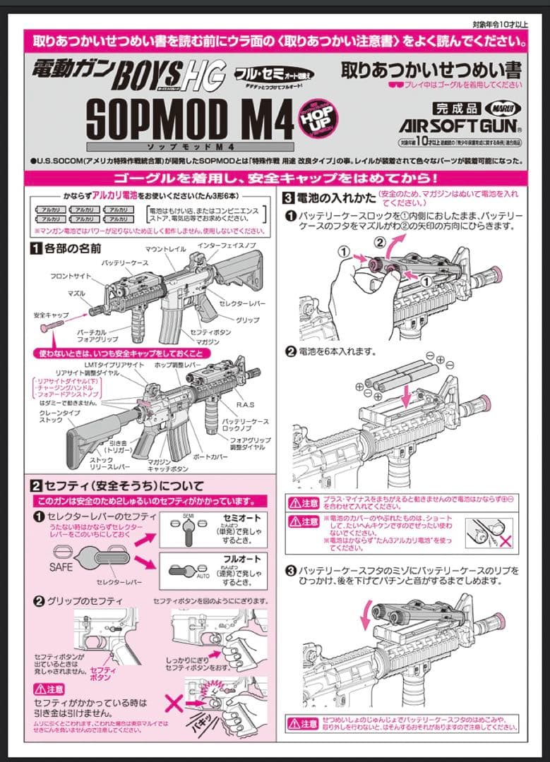 美品　マルイ カスタム品　SOPMOD M4 電動ガン　ボーイズ　リスバージョン