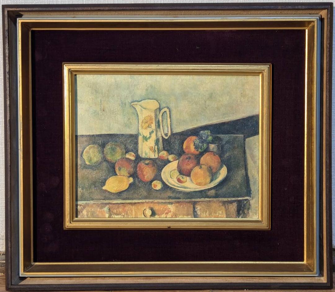 【真作】【複製】複製画　ポール・セザンヌ　果物と水差し　クラシックアート　W79