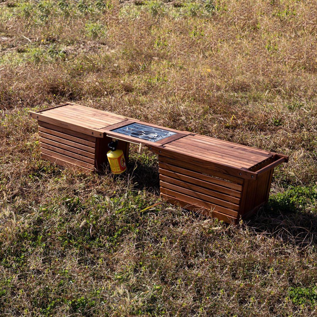 ikiki シェルコンMウォルナット ソリッドトップパネル　各2バーナーテーブル