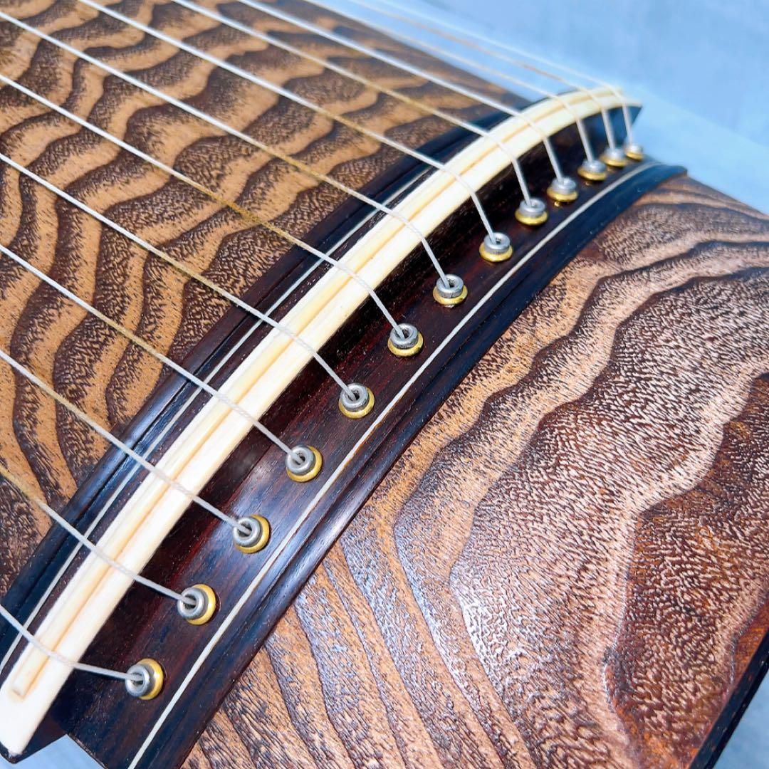 超希少! お琴　箏　麻型彫り　ダイヤモンド彫り　13弦　くり甲　高級素材　上角
