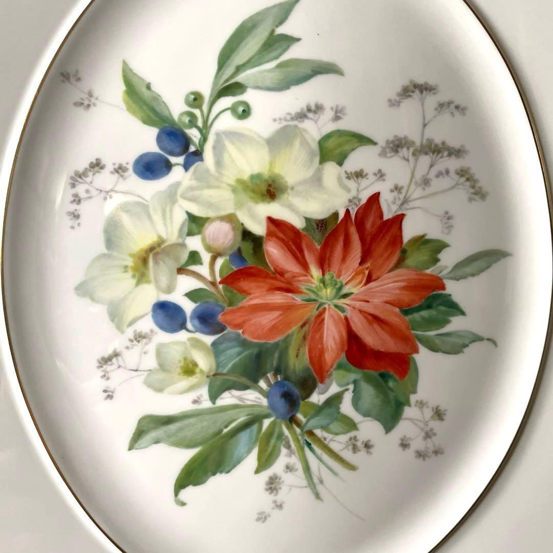 ＊四季の花「Winter」＊額装４２×３８・画２５×２１・Meissen・希少・