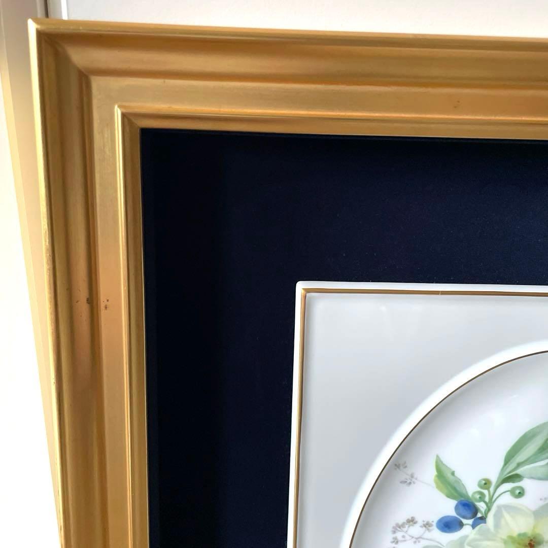 ＊四季の花「Winter」＊額装４２×３８・画２５×２１・Meissen・希少・