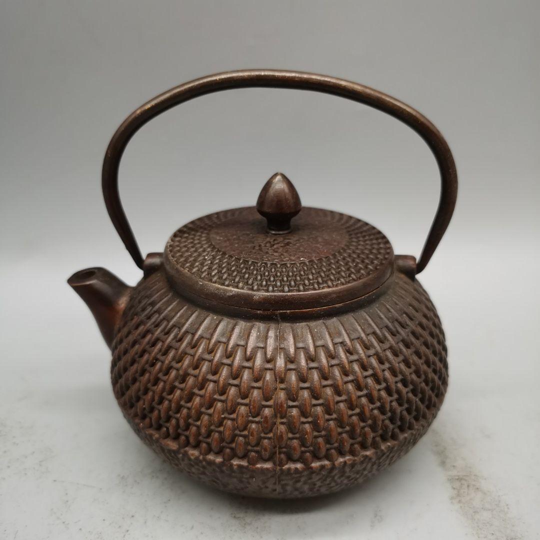 銅製 禅意茶壺 提梁壺 煎茶器 茶道具 工芸品 置物