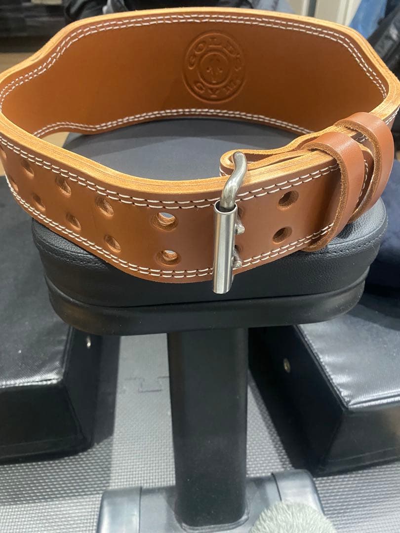 本日限定値下げ　GOLD'S GYM レザーパワーベルト Mサイズ