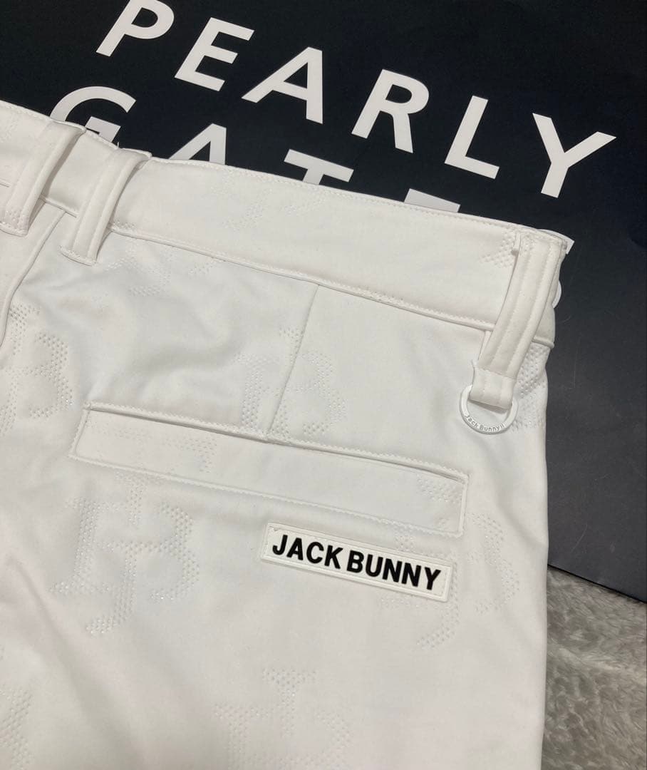 新品 ジャックバニー ピンソニック裏フリース 防風テーパードパンツ(6)LL/白