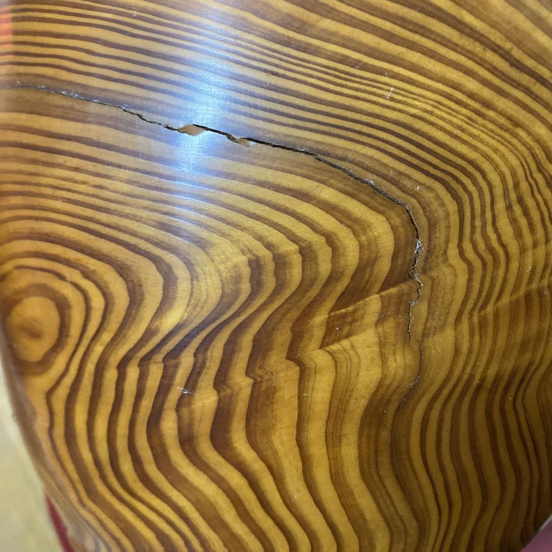 ！屋久杉　世界遺産　無垢材　壺型 装飾品 茶色　専用箱無し