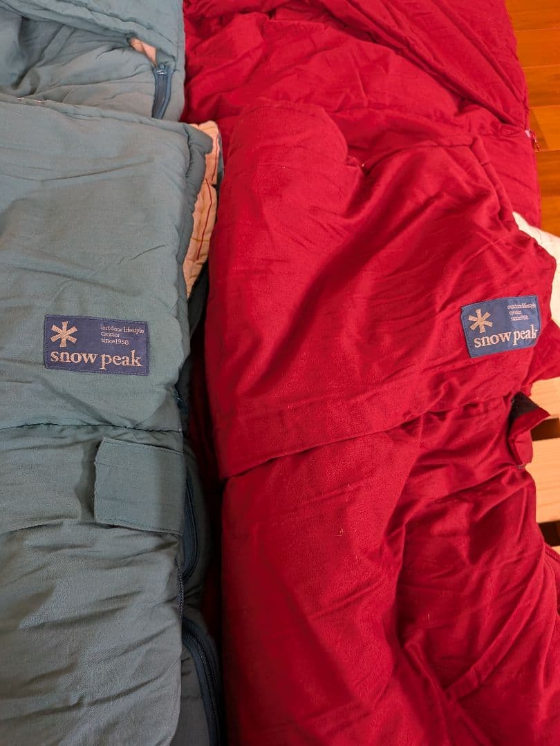  peak セパレートシュラフ オフトンワイドチェックBD009(赤)