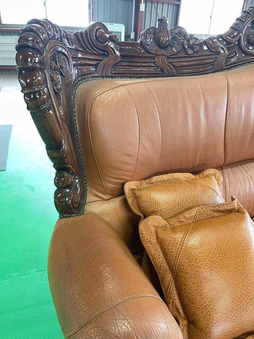 【お引き渡し限定】 アンティーク 三人掛け 大型ソファー ヴィンテージ