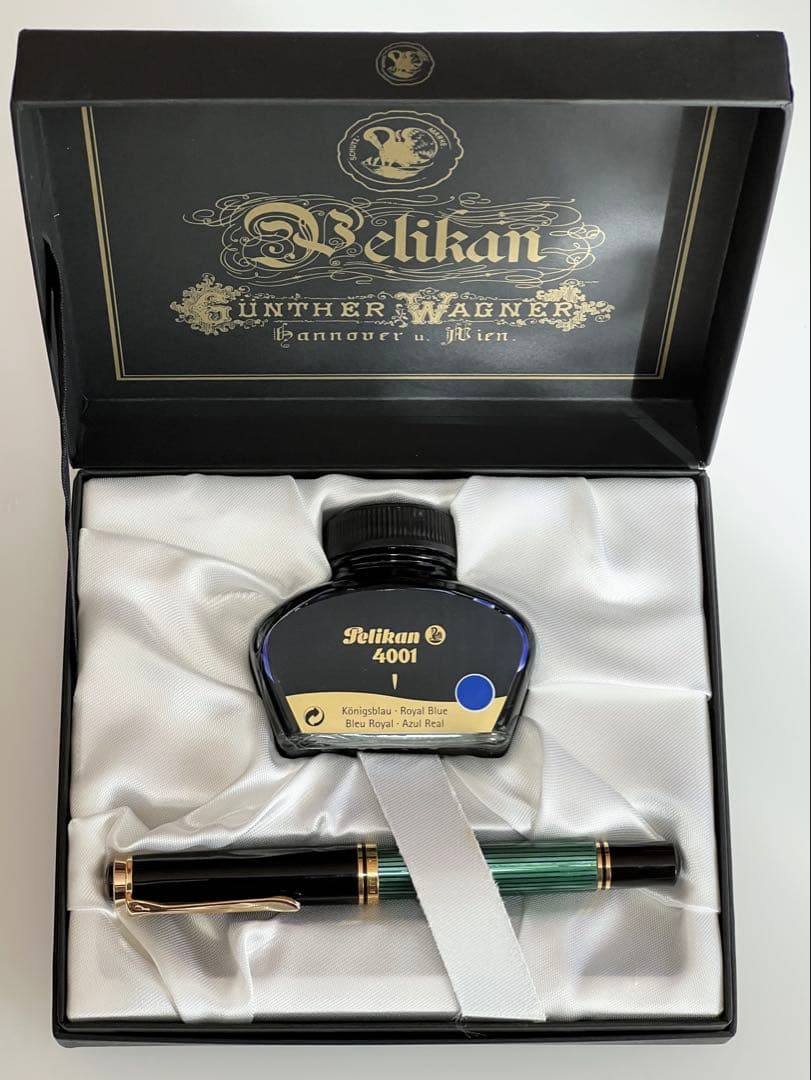 ペリカン 万年筆 スーベレーン M800 緑縞 F（細字）18C