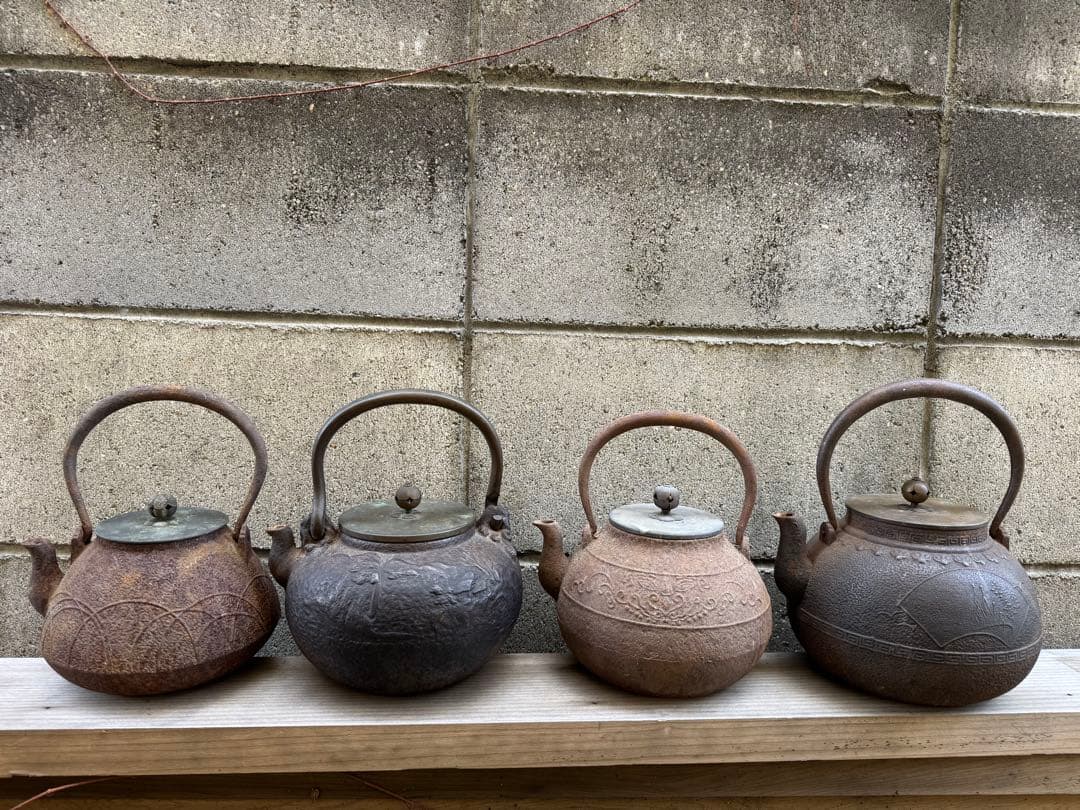 ヴィンテージ鉄瓶4個セット 龍文堂　日本亀文