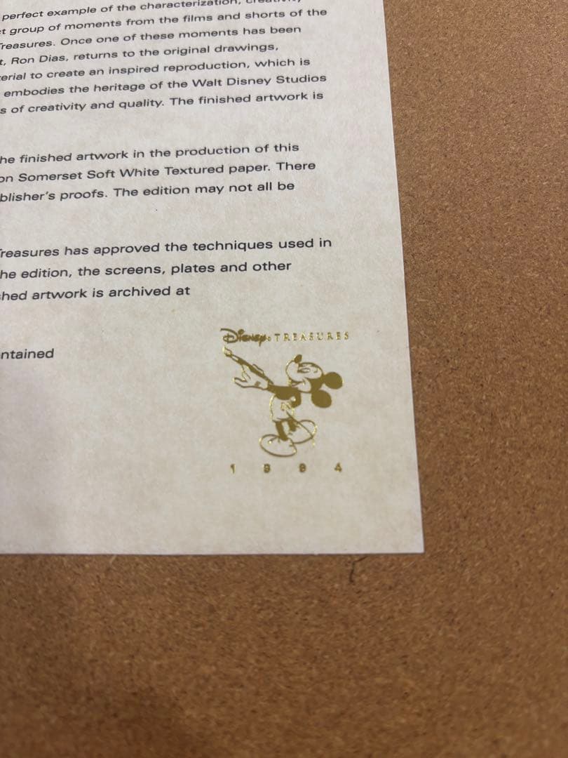 ディズニートレジャーズミッキーマウス絵画ファンタジア　レア世界限定7500枚版画