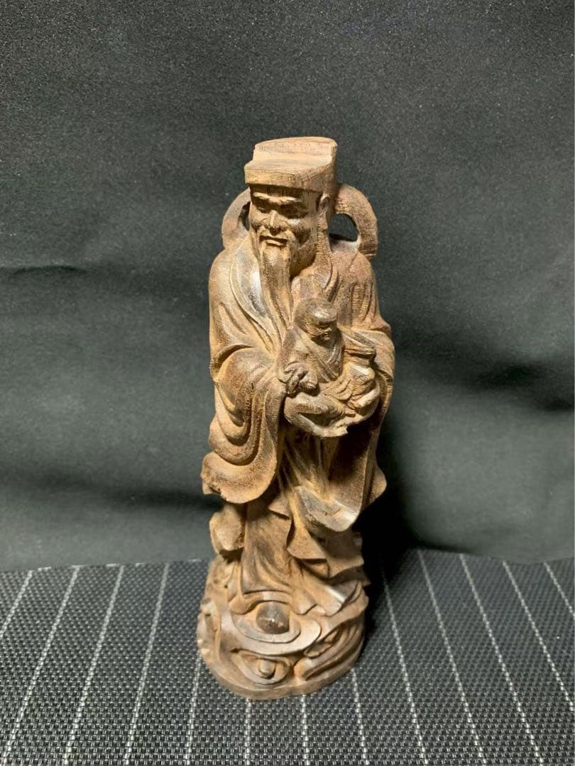 沈香木製 彫刻 人物像 約20cm
