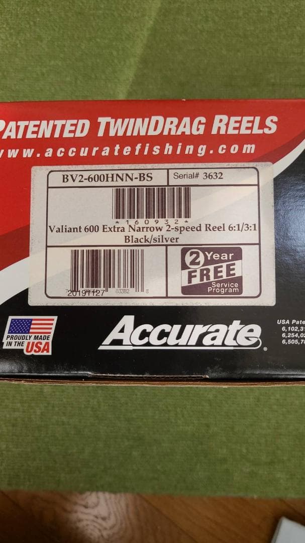 Accurate　アキュレート バリアント BV2-600HNN-BS 右巻き